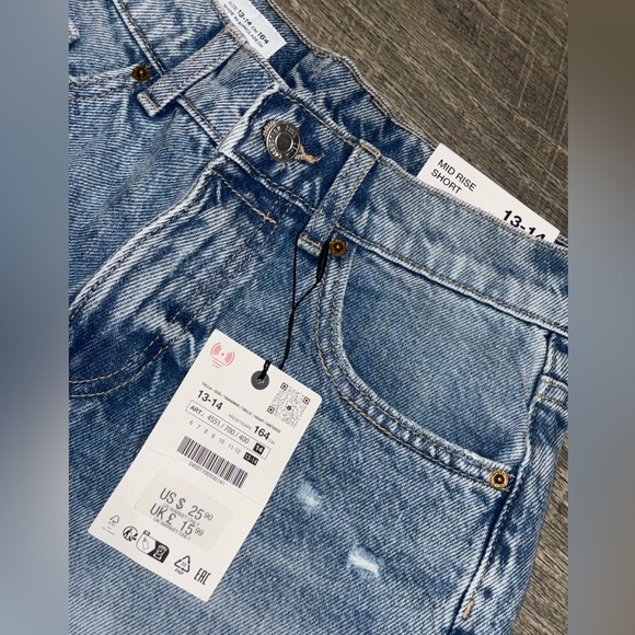 New ZARA Mid Rise Shorts Girls size 13-14 - Picture 3 of 4